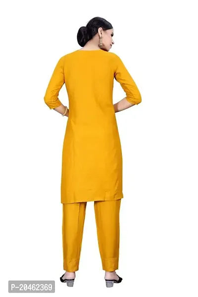 SHREE RAMDEV SILK MILLS Women's Relaxed Rayon Regular Woven Round Neck Kurta (Satari) Size :- Small-thumb4