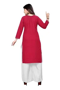 SHREE RAMDEV SILK MILLS Women's Relaxed Rayon Regular Woven Round Neck Kurta-thumb1