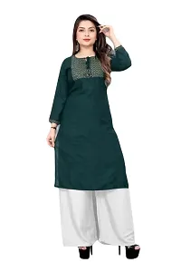 SHREE RAMDEV SILK MILLS Women's Relaxed Rayon Regular Woven Round Neck Kurta-thumb2