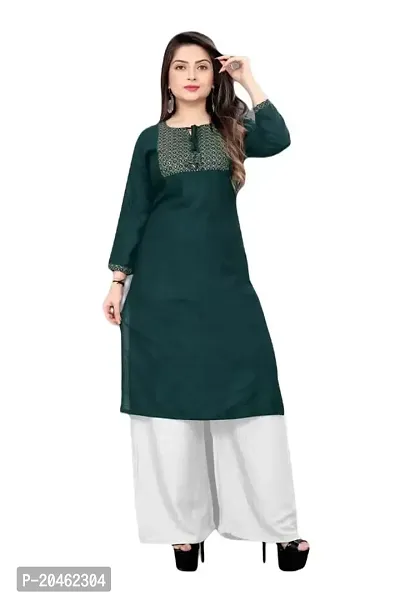 SHREE RAMDEV SILK MILLS Women's Relaxed Rayon Regular Woven Round Neck Kurta-thumb3