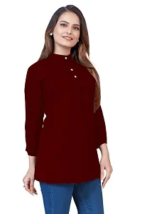 SHREE RAMDEV SILK MILLS Women's Regular Rayon Relaxed Fit Cuff Sleeve Round Neck-thumb3