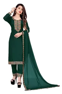 SHREE RAMDEV SILK MILLS Women's Relaxed Rayon Regular Woven Round Neck Kurta (Juli-Green_L) Size :- Large-thumb3