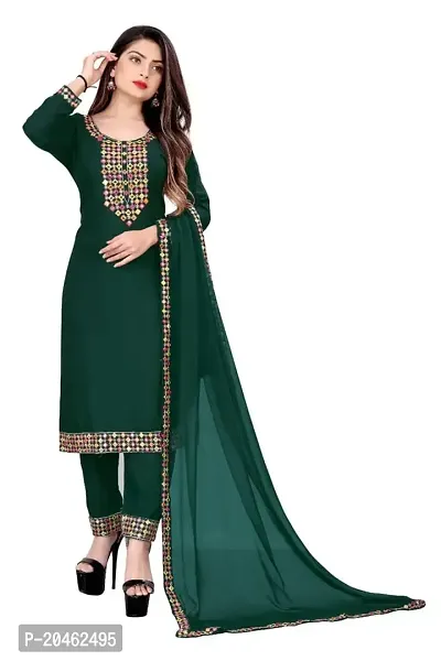 SHREE RAMDEV SILK MILLS Women's Relaxed Rayon Regular Woven Round Neck Kurta (Juli-Green_L) Size :- Large-thumb4