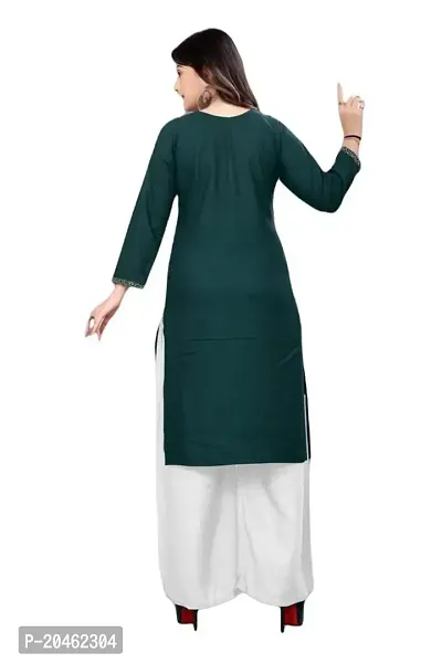 SHREE RAMDEV SILK MILLS Women's Relaxed Rayon Regular Woven Round Neck Kurta-thumb4