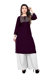 SHREE RAMDEV SILK MILLS Women's Relaxed Rayon Regular Woven Round Neck Kurta-thumb1