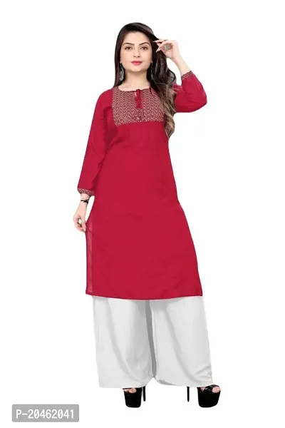 SHREE RAMDEV SILK MILLS Women's Relaxed Rayon Regular Woven Round Neck Kurta-thumb4