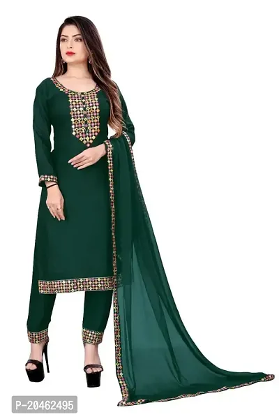 SHREE RAMDEV SILK MILLS Women's Relaxed Rayon Regular Woven Round Neck Kurta (Juli-Green_L) Size :- Large-thumb0