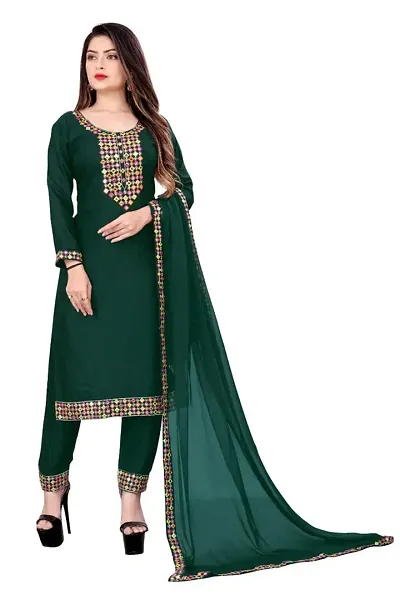 SHREE RAMDEV SILK MILLS Women's Relaxed Rayon Regular Woven Round Neck Kurta (Juli-Green_L) Size :- Large