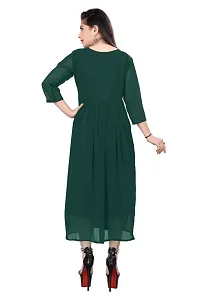 SHREE RAMDEV SILK MILLS Women's Relaxed Georgette Regular Woven Round Neck Kurta-thumb3