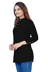 SHREE RAMDEV SILK MILLS Women's Regular Rayon Relaxed Fit Cuff Sleeve Round Neck-thumb3