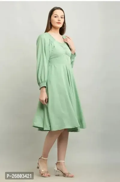 Classic Crepe Solid Dresses for Women-thumb0