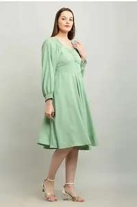 Classic Crepe Solid Dresses for Women-thumb1