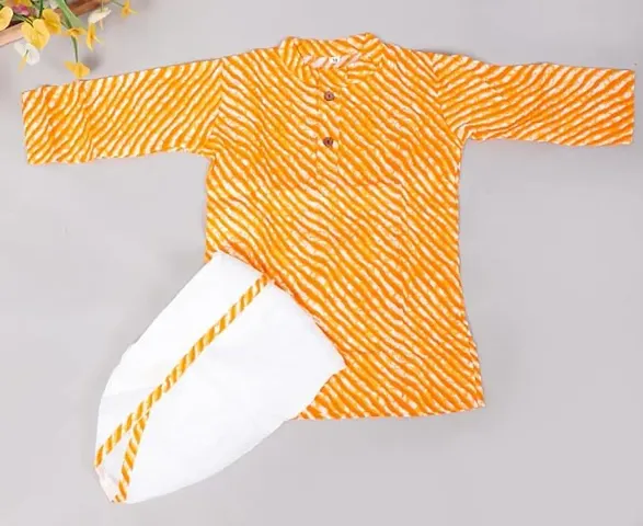 Baby Boys Dhoti Kurta Set(Lehrihya Yellow))