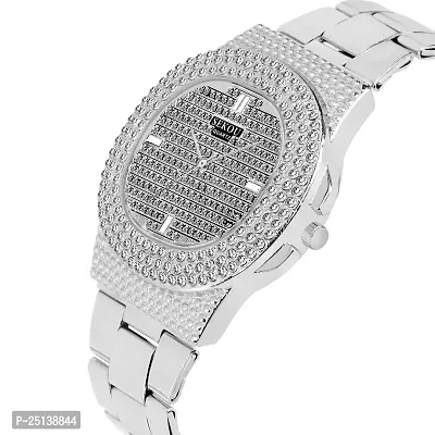 Hala HL-1045-Crystal Silver Attractive Designer Analog Dial Stainless Steel Strap-thumb5