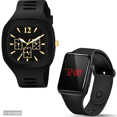 hala - (LED-MILLER-BLACK-SQUARE)  Analog Watch - For Boys  Girls A Digital Electronic LED And An Analog Watch