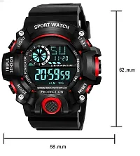 hala - ((Combo) M2 SSA RED) Multi-Function Stylish Sports PU Strap Amazing Look Cool Style Digital Watch - For Boys VKRDGC810-thumb4