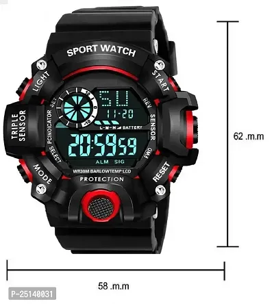 hala - ((Combo) M2 SSA RED) Multi-Function Stylish Sports PU Strap Amazing Look Cool Style Digital Watch - For Boys VKRDGC810-thumb5