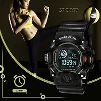 hala - ((Combo) M2 SSA GREEN) Multi-Function Stylish Sports PU Strap Amazing Look Cool Style Digital Watch - For Boys VKRDGC810-thumb3