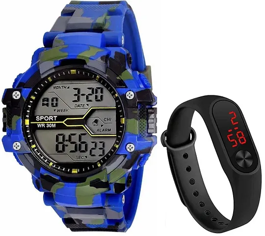 Combo of Army and Led Digital Watch for Kids