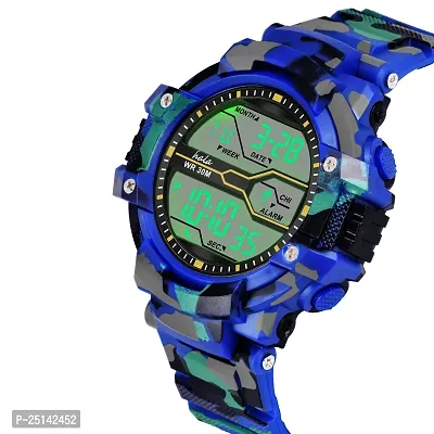 hala - (M2 Military Blue)  Latest Premium Fashion Digital Watch - For Boys  Girls M2 818 Military Sports Blue Digital Warch-thumb3