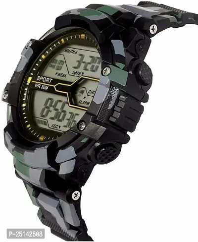 hala - (M2 Military Black)  Latest Premium Fashion Digital Watch - For Boys  Girls M2 818 Military Sports Black Digital Warch-thumb2