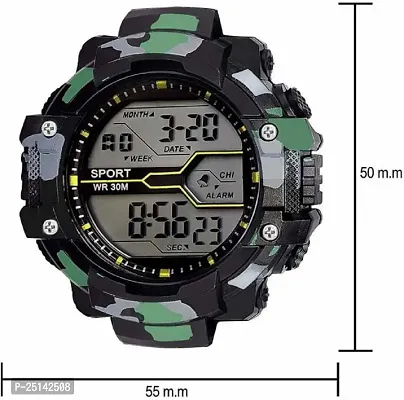 hala - (M2 Military Black)  Latest Premium Fashion Digital Watch - For Boys  Girls M2 818 Military Sports Black Digital Warch-thumb3