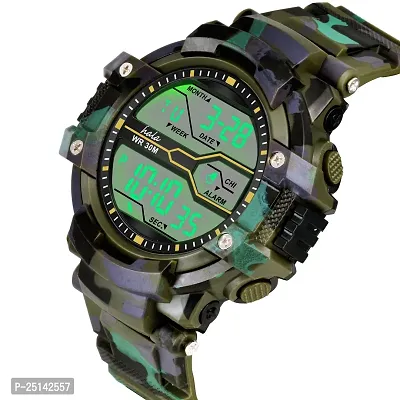 hala - (M2 Military Green)  Latest Premium Fashion Digital Watch - For Boys  Girls M2 818 Military Sports Green Digital Warch-thumb2