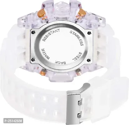 hala - (LED-TRANSPARENT-COPPER-SQUARE)  Copper Dial Synthetic Transparent Digital Watch - For Boys  Girls  819 Transparent Strap Sports Watch-thumb4