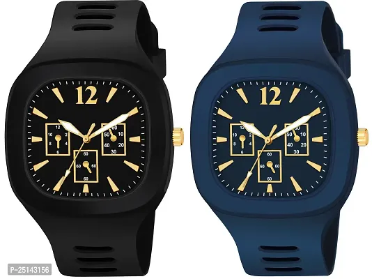 hala - ((Black + Blue) Miller)  Combo of 2  Special Summer Collection Analog Watch - For Men