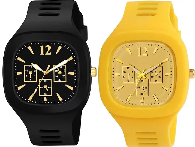 Combo Trending Square Chrono Design Dial Analog Watch For Boys