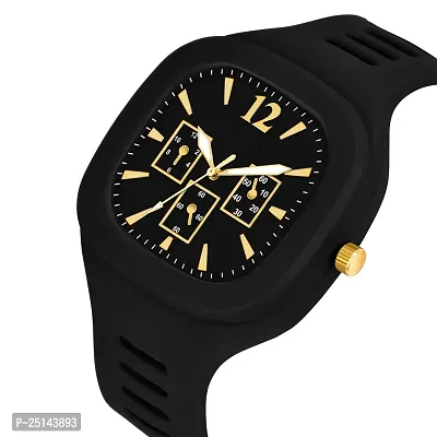 hala - (Yellow + Black) Miller - Combo of 2  Watch Special Summer Collection Square Dial with Silicone Strap Analog Watch - For Men-thumb5