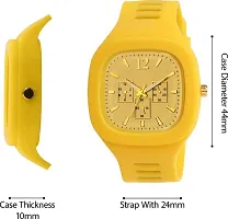 hala - (Yellow + Red) Miller - Combo of 2  Watch Special Summer Collection Square Dial with Silicone Strap Analog Watch - For Men-thumb4