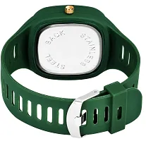 hala - (Yellow + Green) Miller - Combo of 2  Watch Special Summer Collection Square Dial with Silicone Strap Analog Watch - For Men-thumb1