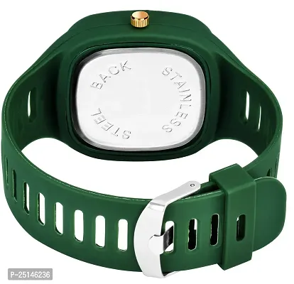 hala - (Yellow + Green) Miller - Combo of 2  Watch Special Summer Collection Square Dial with Silicone Strap Analog Watch - For Men-thumb2