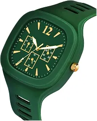 hala - (Yellow + Green) Miller - Combo of 2  Watch Special Summer Collection Square Dial with Silicone Strap Analog Watch - For Men-thumb4