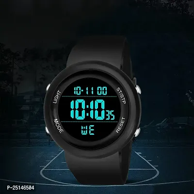 hala - (BLACK-BEN-2022)  Digital Watch - For Men HL-2022 New Trending Full Black Round Waterproof Gym Fitness Freek-thumb0