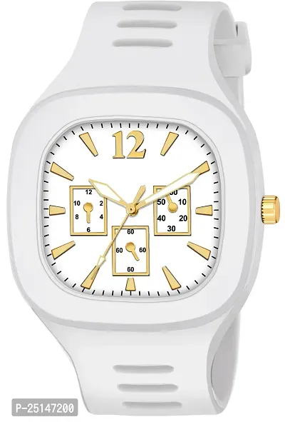 hala - (WHITE-MILLER-HL)   An Analog Watch Analog Watch - For Boys  Girls Square White Dial-thumb0