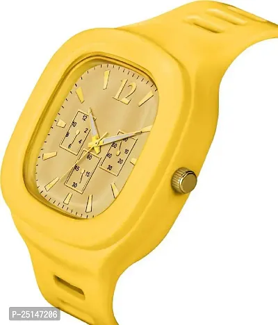 hala - (YELLOW-MILLER-HL)   An Analog Watch Analog Watch - For Boys  Girls Square Yellow Dial-thumb4