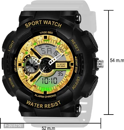 hala - (G-SHOCK-BLACK-STRAP-GOLD-DIAL)  Analog-Digital Military Full Black Sports Fully Waterproof Digital Watch - For Men-thumb4