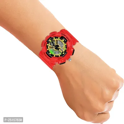 hala - (G-SHOCK-RED-STRAP-GOLD-DIAL)  Analog-Digital Military Full Red Sports Fully Waterproof Digital Watch - For Men-thumb5