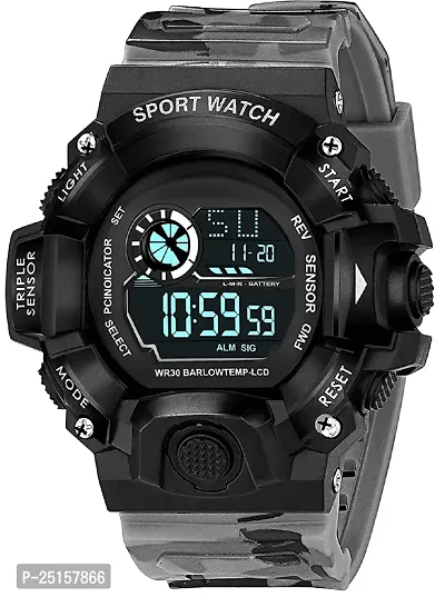 hala - (GREY G-90-NO BAND) - A Digital Watch With Shockproof Multi-Functional Automatic Grey Color Army Strap Waterproof Digital Sports Watch for Men  Boys