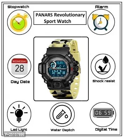 hala - (BEIGE G-90-NO BAND) - A Digital Watch With Shockproof Multi-Functional Automatic Beige Color Army Strap Waterproof Digital Sports Watch for Men  Boys-thumb5