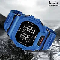 hala - (1035-Blue)  Multi Function Working Premium Quality LED Luminous Light Shockproof Hybrid Square Dial Sports Watch For Mens  Boys-thumb3