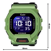 hala - (1035-Green)  Multi Function Working Premium Quality LED Luminous Light Shockproof Hybrid Square Dial Sports Watch For Mens  Boys-thumb3