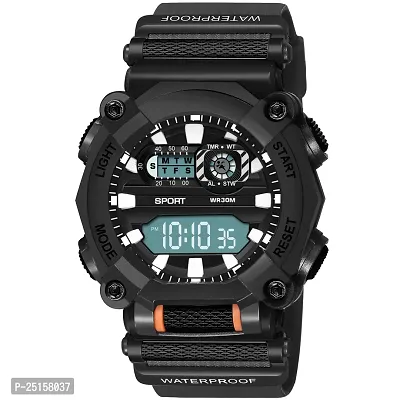 hala - (1040-Black) Stylish Sports Amazing Look Cool Style - HL-1040-Black Atteractive Sports Designer Multi Function Digital Watch - For Men  Boys