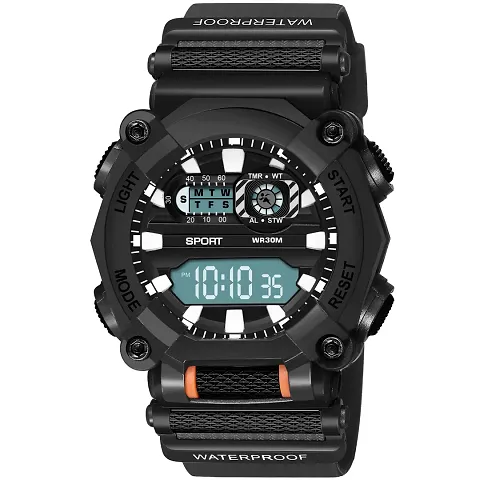 hala - (1040-Black) Stylish Sports Amazing Look Cool Style - HL-1040-Black Atteractive Sports Designer Function Digital Watch - For Men Boys