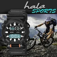 hala - (1040-Black) Stylish Sports Amazing Look Cool Style - HL-1040-Black Atteractive Sports Designer Multi Function Digital Watch - For Men  Boys-thumb1