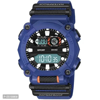 hala - (1040-Blue) Stylish Sports Amazing Look Cool Style - HL-1040-Blue Atteractive Sports Designer Multi Function Digital Watch - For Men  Boys