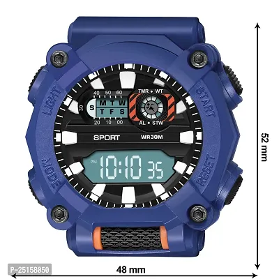 hala - (1040-Blue) Stylish Sports Amazing Look Cool Style - HL-1040-Blue Atteractive Sports Designer Multi Function Digital Watch - For Men  Boys-thumb4