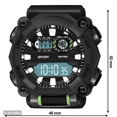 hala - (1040-Green) Stylish Sports Amazing Look Cool Style - HL-1040-Green Atteractive Sports Designer Multi Function Digital Watch - For Men  Boys-thumb4